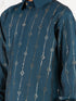Boy's Turquoise Kurta Set With Cream Patiala
